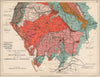 LAKE DISTRICT Westmoreland Cumberland Lancashire. Geological. STANFORD 1913 map