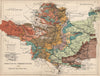 DORSET, SOMERSET AND SOUTH WILTSHIRE Geological map. STANFORD 1913 old