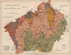 WARWICKSHIRE AND WORCESTERSHIRE Geological map. STANFORD 1913 old antique