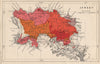 JERSEY Geological map. Channel Islands. STANFORD 1913 old antique chart