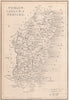 Antique WICKLOW, CARLOW & WEXFORD county map by Alfred ADLARD. Ireland 1835