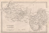 Antique TYRONE & DOWN county map by Alfred ADLARD. Northern Ireland Ulster 1835