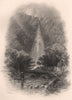 Powerscourt Waterfall, Wicklow. Ireland 1835 old antique vintage print picture