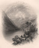 Luggellaw (Laggala), Wicklow. Ireland 1835 old antique vintage print picture