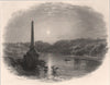 The Boyne Obelisk, Louth. Ireland 1835 old antique vintage print picture