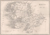 Antique MAYO county map by Alfred ADLARD. Ireland 1835 old chart