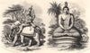 Oriental Divinities. Indra, the Hindu god of light. Cotama Buddha 1840 print