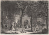 Hindu fakirs practising their superstitious rites under the banyan tree 1840