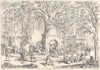 Key to plate of Hindu fakirs practising thier superstitious rites 1840 print