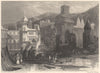 The Ghat, Haridwar. Hindus bathing in the Ganges. India 1840 old antique print
