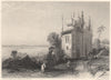 Mosque near Faiz Ali Khan's Garden at Ghazipur, India 1840 old antique print