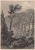 Jain Temples, Muktagari. India 1840 old antique vintage print picture
