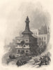 Daksheswara Mahadev Temple, Kankhal, India 1840 old antique print picture