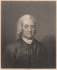 Emanuel Swedenborg at the age of 80. Theologian. Sweden 1840 old antique print