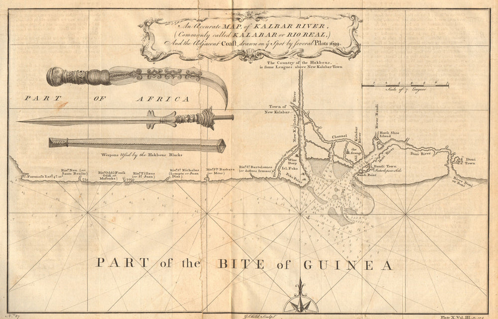 NIGERIA. 'An accurate map of Kalbar [Calabar] River & adjacent coast' 1746