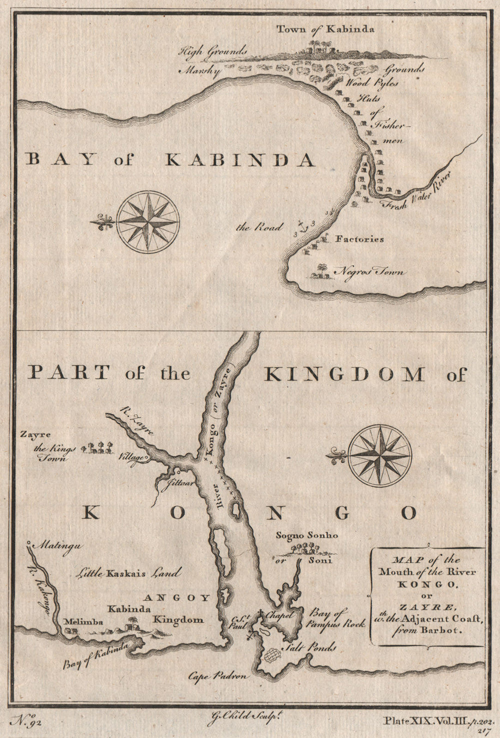 'Mouth of the River Kongo or Zayre'. Cabinda. Angola/Congo. G. CHILD 1746 map