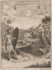 CONGO. The Jagas, their Dress & Arms. After DE BRY 1746 old antique print