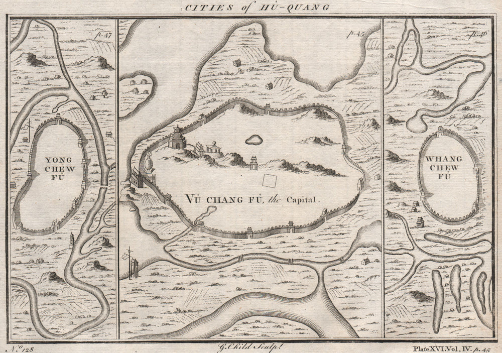 CHINESE CITIES Yong chew (YONGZHOU) Vu Chang (Wuchang/WUHAN) Whang Chew 1746 map