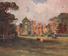 Compton Castle, South Devon, by Charles E. Hannaford 1907 old antique print