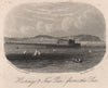Hastings & new pier, from the sea, Sussex. Antique steel engraving 1872 print
