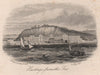 Hastings from the sea, Sussex. Antique steel engraving 1860 old print