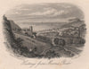 Hastings from Minnis Rock, Sussex. Antique steel engraving 1860 old print
