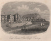 East Parade & East Cliff, Hastings, Sussex. Antique steel engraving 1863 print