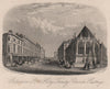 Robertson Street & Holy Trinity Church, Hastings, Sussex. Steel engraving 1863