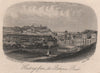 Hastings from the Bohemia Road, Sussex. Antique steel engraving 1864 old print