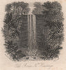 Old Roar waterfalls near Hastings, Sussex. Antique steel engraving 1856 print