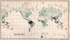 World Mean annual Rainfall. BARTHOLOMEW 1904 old antique map plan chart