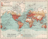 Commercial Chart of The World. Coaling stations. BARTHOLOMEW 1904 old map