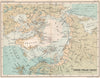 North Polar chart. Explorers' positions. Drift ice limits. Arctic 1904 old map