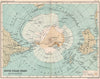 South Polar Chart. Unexplored. Antarctic. BARTHOLOMEW 1904 old antique map