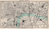 Central London town/city plan. BARTHOLOMEW 1904 old antique map chart
