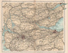 Central Scotland. Edinburgh. Glasgow. BARTHOLOMEW 1904 old antique map chart