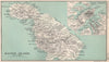 Maltese Islands. Valletta. Malta & Gozo. BARTHOLOMEW 1904 old antique map