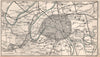 Environs of Paris showing railways. France. BARTHOLOMEW 1904 old antique map