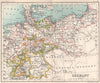 Germany showing states. BARTHOLOMEW 1904 old antique vintage map plan chart