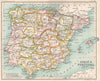 Spain and Portugal provinces. Iberia. BARTHOLOMEW 1904 old antique map chart