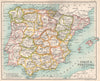 Spain and Portugal provinces. Iberia. BARTHOLOMEW 1904 old antique map chart