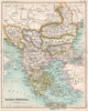 Balkan Peninsula. Eastern Roumelia Servia Turkey in Europe. Greece 1904 map