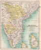 Southern British India. Madras, Haidarabad, Mysore, Coorg and Ceylon 1904 map