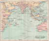 Sketch chart of the Indian Ocean. British territories in pink 1904 old map