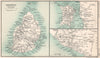 Mauritius, Penang & Malacca. BARTHOLOMEW 1904 old antique map plan chart