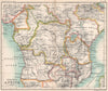 Colonial Equatorial Africa. Congo State. Kenya Tanzania. Central Africa 1904 map