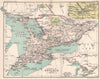 Province of Ontario; Inset maps of Ottawa. Canada. BARTHOLOMEW 1904 old