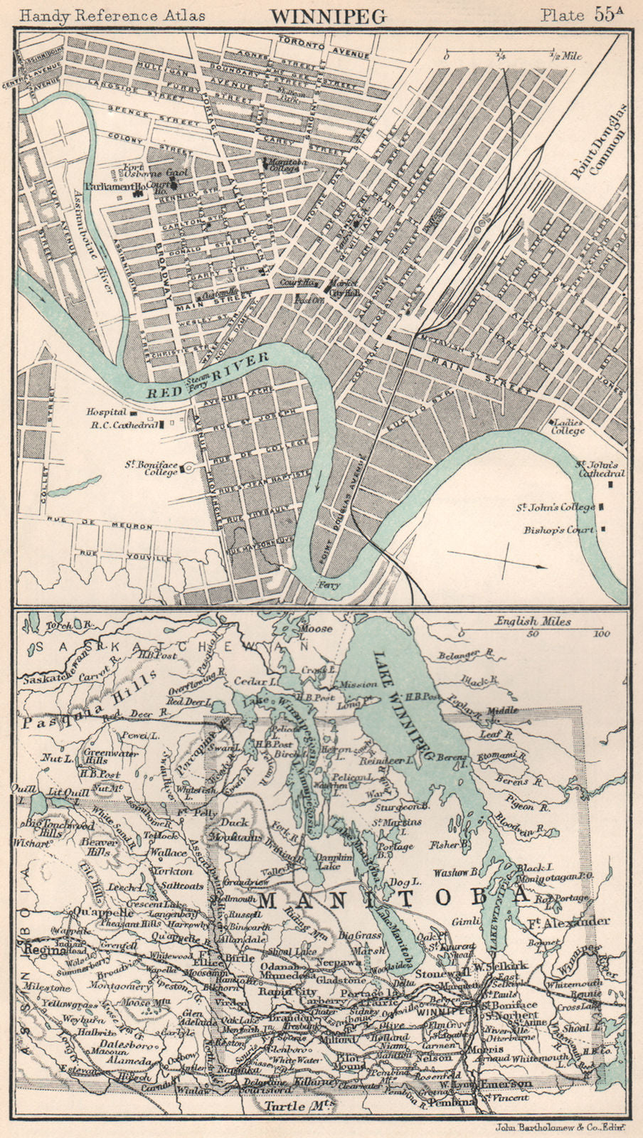 Winnipeg town/city plan. Manitoba postage stamp province. Canada 1904 old map