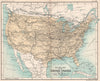 Railway Map of United States. USA. BARTHOLOMEW 1904 old antique plan chart