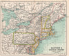 Eastern and Middle States (United States). New England. USA 1904 old map